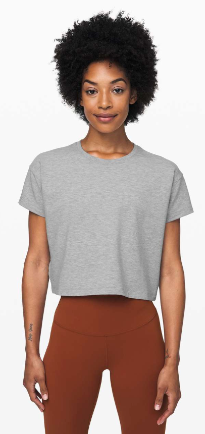 Lululemon Cates Tee Heathered Core Light Grey (First Release) Sz 4