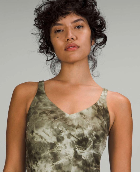 Lululemon Align Tank Top Crop Diamond Dye Light Sage Medium Olive Sz 6