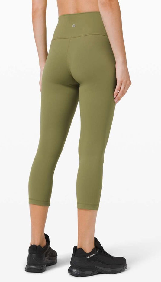 Lululemon Wunder Train High-Rise Crop 23" Inseam Bronze Green Sz 8 Brand New With Tags