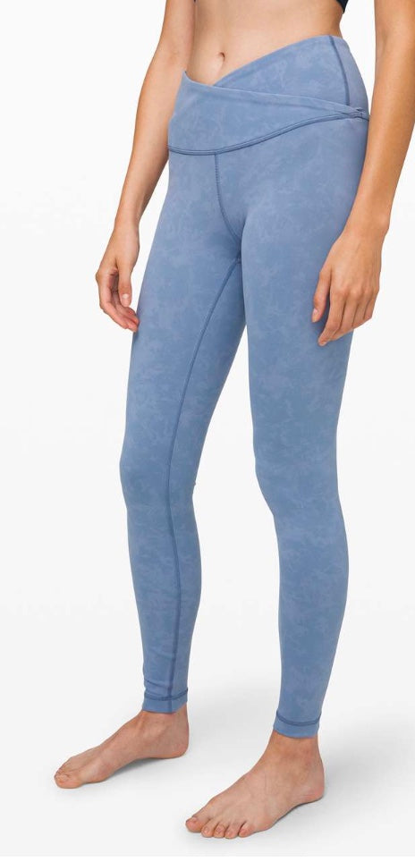 Lululemon Always On High-Rise Tight 28" Inseam Sky Wash Print Tempest Blue Sz 4