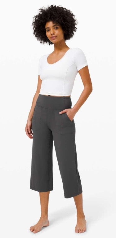 Lululemon Align Wide Legged Super High Rise Crop 23” Inseam Graphite Grey Sz 6 Brand New Without Tag