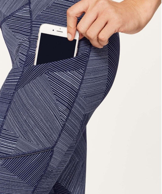 Lululemon Speed Up Tight Full On Luxtreme Pockets 28” Inseam Etch Hail Midnight Navy Sz 8