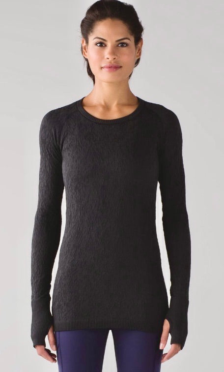 Lululemon Rest less Pullover Long Sleeve Top Black Sz 2
