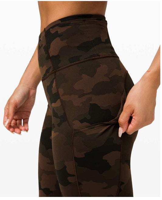 Lululemon Fast & Free HR Pockets 28” Inseam Heritage 365 Camo Brown Earth Multi Sz 6 Brand New Without Tag