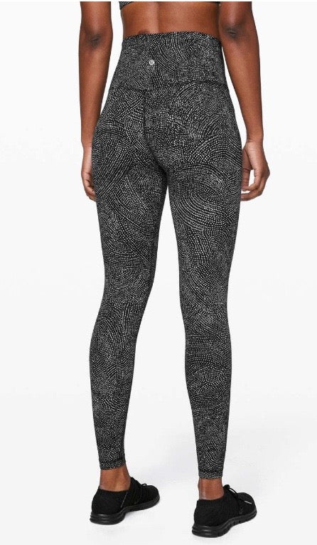 Lululemon Align Pant Full Length 28” Inseam Free Spirit Ice Grey Black Sz 12