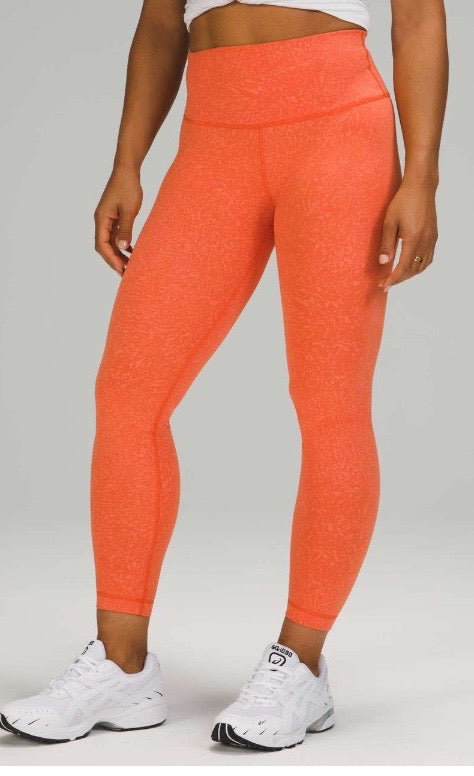 Lululemon Wunder Train  HR 25" Inseam Crunch Warm Coral Sz 6 Brand New