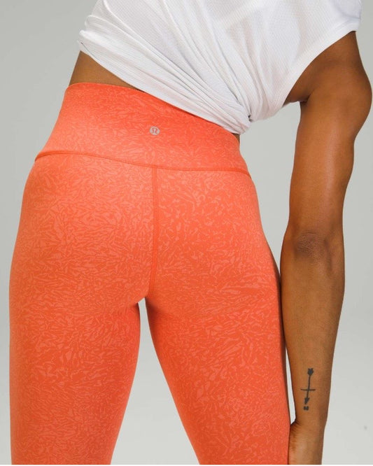 Lululemon Wunder Train  HR 25" Inseam Crunch Warm Coral Sz 6 Brand New