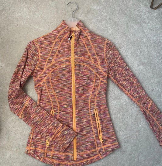 Lululemon Define Jacket Tang Space Dye Orange Sz 6 Limited Edition