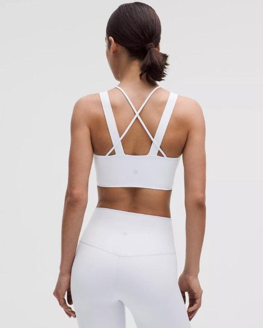 Lululemon Like a Cloud Longline Bra Light Support, B/C Cup White Sz 12