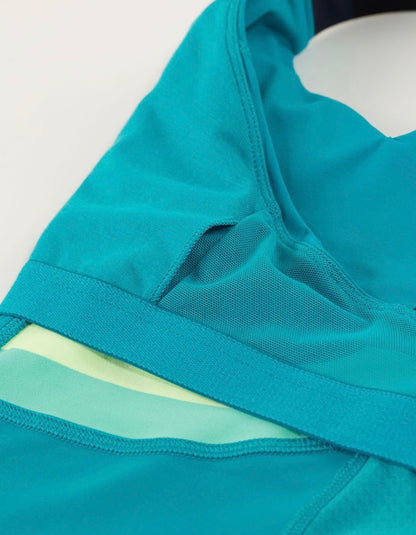 Lululemon Push Ur Limits Tank Surge Assorted Stripe Blue/Blk Sz 6