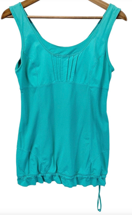 Lululemon Teal Sunrise Pleated Tank Sz 4