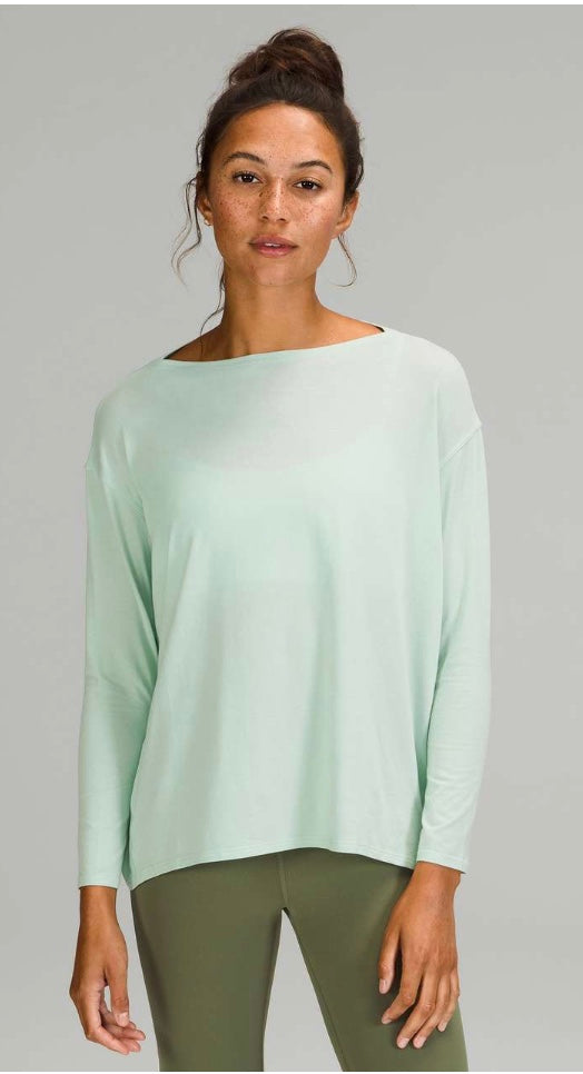 Lululemon Back in Action Long Sleeve Top Delicate Mint Sz 8 Brand New Without Tag