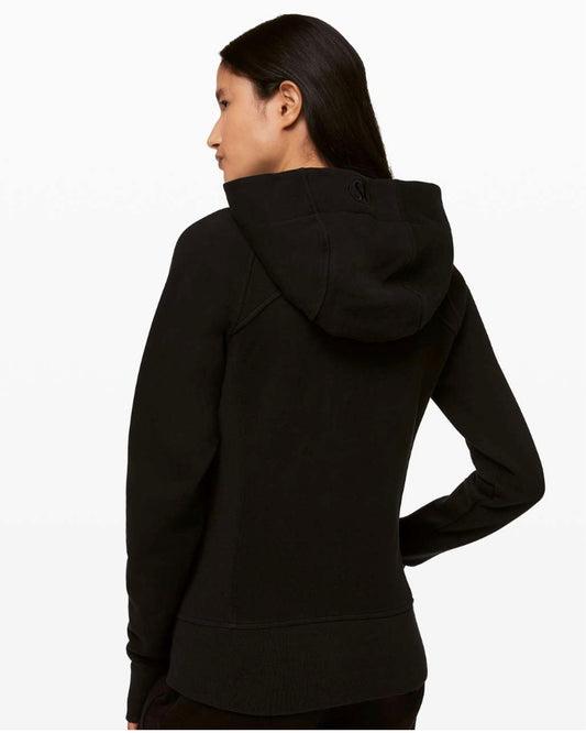 Lululemon Scuba Hoodie Light Cotton Fleece Full Length Black Sz 8