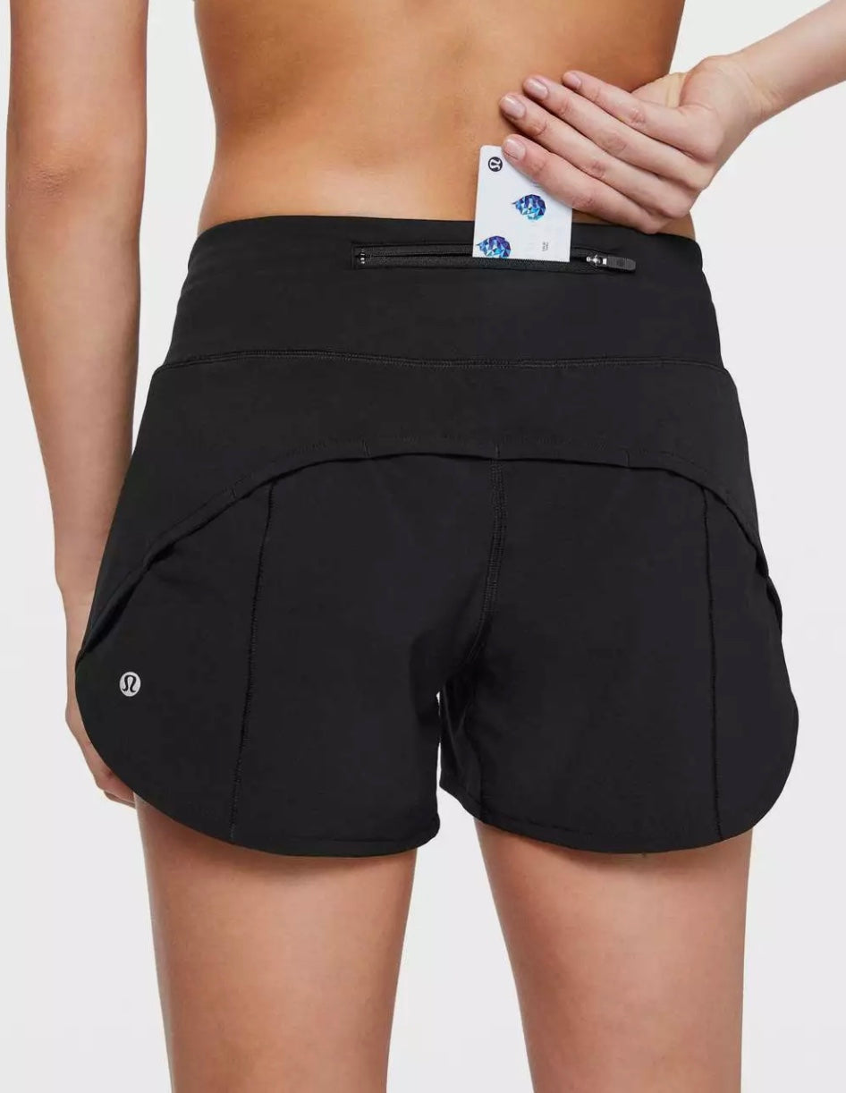 Lululemon Speed Up Mid Rise Short 4"  Black Sz 10