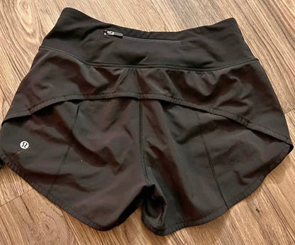 Lululemon Speed Up Mid Rise Short 4"  Black Sz 10
