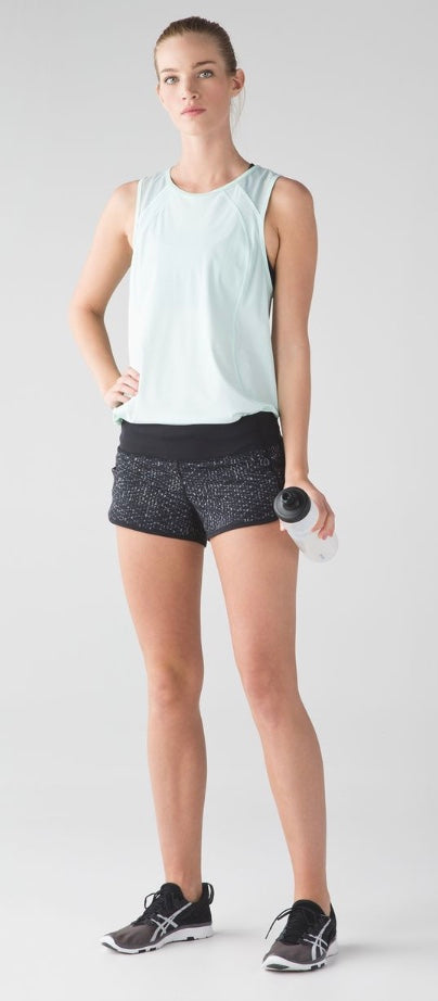 Lululemon Speed Up Short 2.5” Samba Snake Battleship Black / Black Sz 8