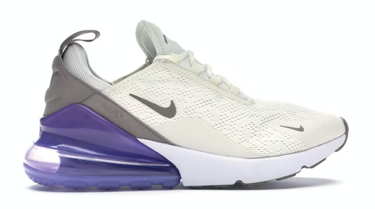 Nike Air Max 270 Women's Sail Pumice Space Purple Lilac Violet White Women's Sz 6.5 or Youth 5.0