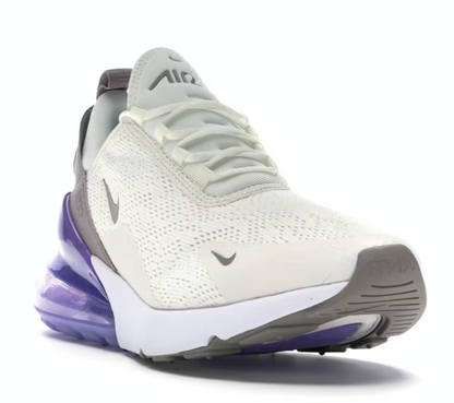 Nike Air Max 270 Women's Sail Pumice Space Purple Lilac Violet White Women's Sz 6.5 or Youth 5.0