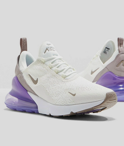 Nike Air Max 270 Women's Sail Pumice Space Purple Lilac Violet White Women's Sz 6.5 or Youth 5.0