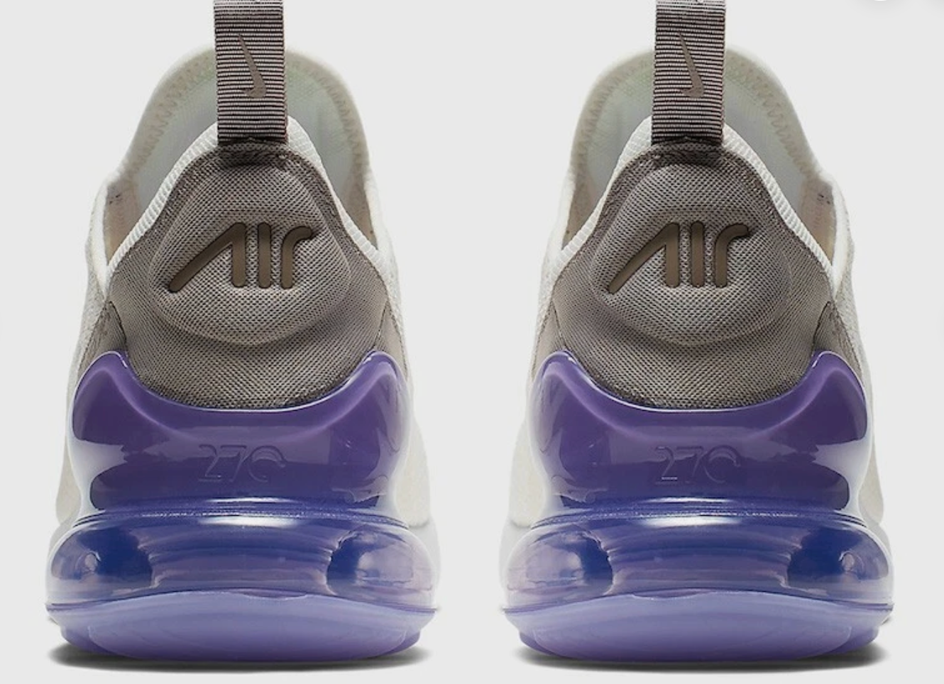 Nike Air Max 270 Women's Sail Pumice Space Purple Lilac Violet White Women's Sz 6.5 or Youth 5.0