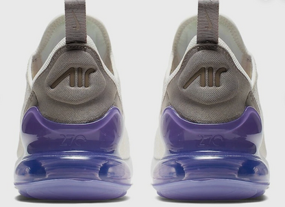 Nike Air Max 270 Women's Sail Pumice Space Purple Lilac Violet White Women's Sz 6.5 or Youth 5.0
