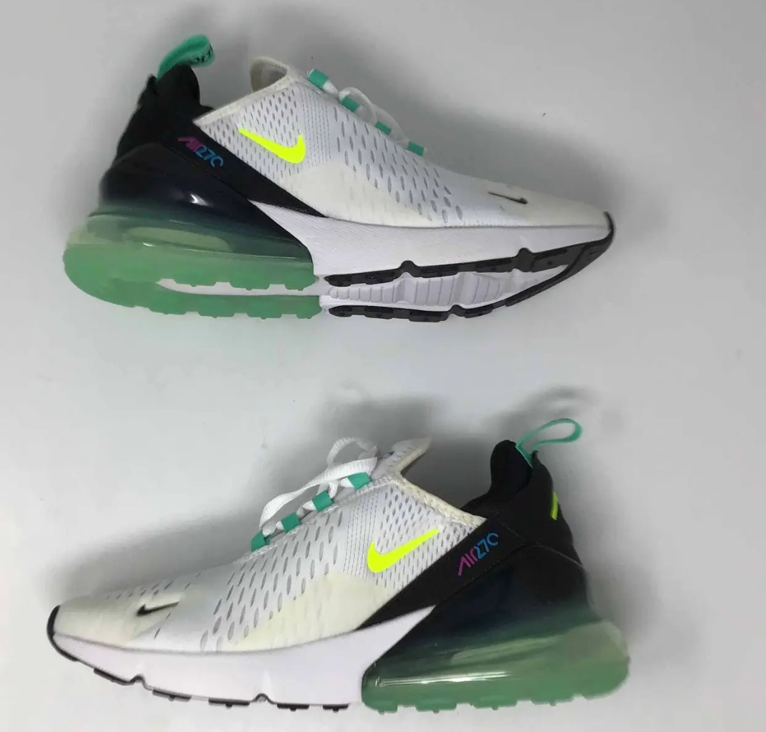 Nike Air Max 270 Women's White/Volt-Black-Laser Blue Sz 7.5 Women's or 6 Youth