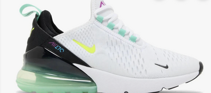 Nike Air Max 270 Women's White/Volt-Black-Laser Blue Sz 7.5 Women's or 6 Youth