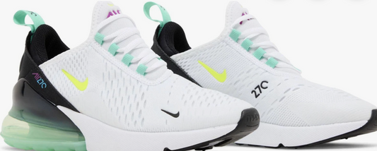 Nike Air Max 270 Women's White/Volt-Black-Laser Blue Sz 7.5 Women's or 6 Youth