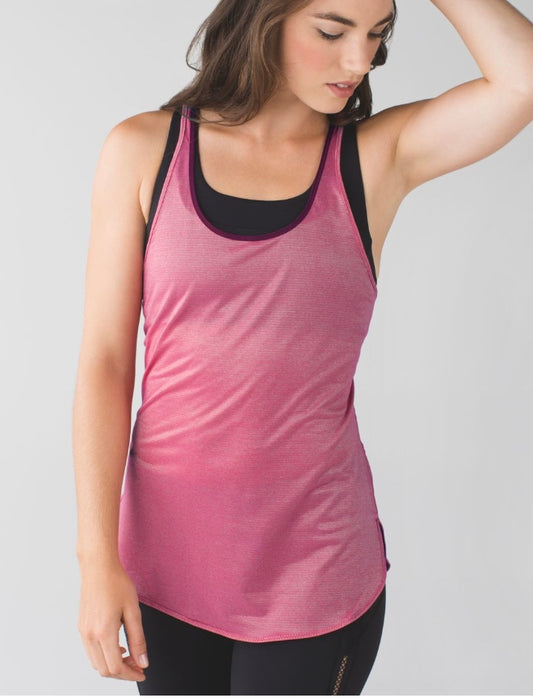 Lululemon What The Sport Singlet Heathered Jewelled Magenta/Gold Sz 10 ONE OF A KIND