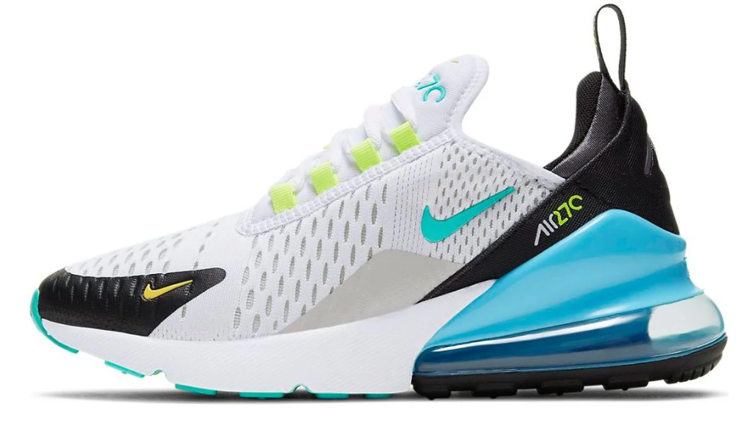 Nike 270 White Women's White and Hyper Jade Worn Once Women's Sz 7.0 or Youth 5.5