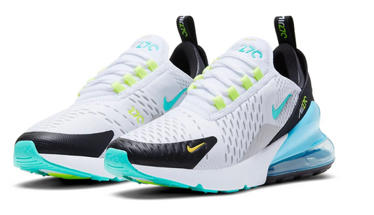 Nike 270 White Women's White and Hyper Jade Worn Once Women's Sz 7.0 or Youth 5.5