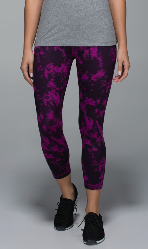 Lululemon Wunder Under Crop II 21.5" Inseam Full-On Luon Breezie Regal Plum Black Sz4