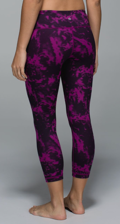Lululemon Wunder Under Crop II 21.5" Inseam Full-On Luon Breezie Regal Plum Black Sz4