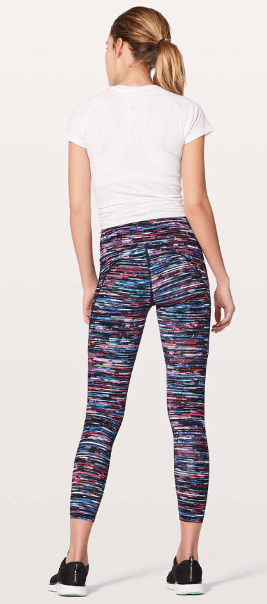 Lululemon Fast & Free 7/8 Tight II Nulux 25" Inseam Hinshu Alpine White Multi Sz 4
