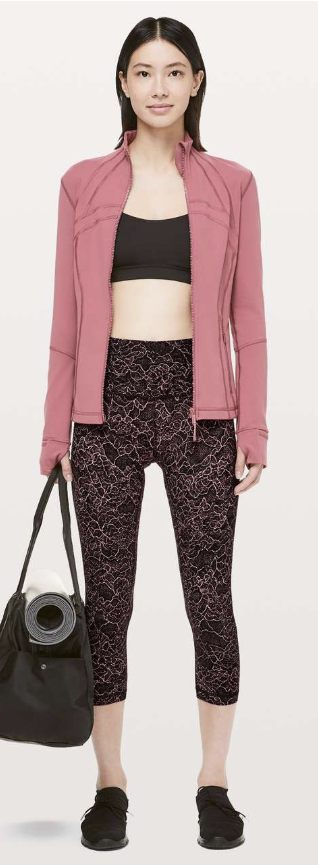 Lululemon Align Crop 21" Inseam Lacescape Spanish Rose Black Sz 4
