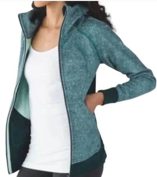 Lululemon Scuba Hoodie III Rio Sea Mist Deep Green Full Zip Size 12