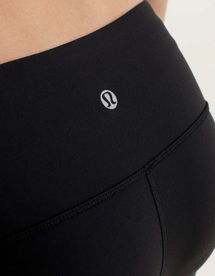 Lululemon Wunder Under Tights Ruffled Up Black / Hyper Stripe Angel Wing Sz 6