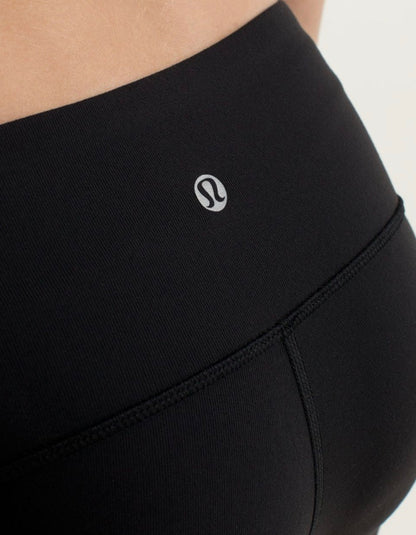 Lululemon Wunder Under Tights Ruffled Up Black / Hyper Stripe Angel Wing Sz 6