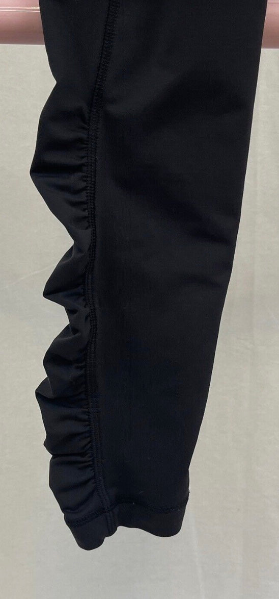 Lululemon Wunder Under Tights Ruffled Up Black / Hyper Stripe Angel Wing Sz 6