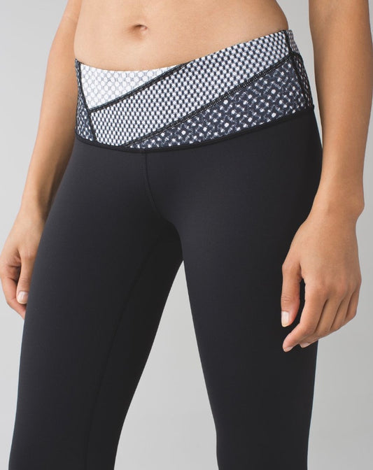Lululemon Wunder Under 30” Inseam Pant III Black/Dottie Eyelet White Black/Millie Mesh White Black Sz 6  Brand New