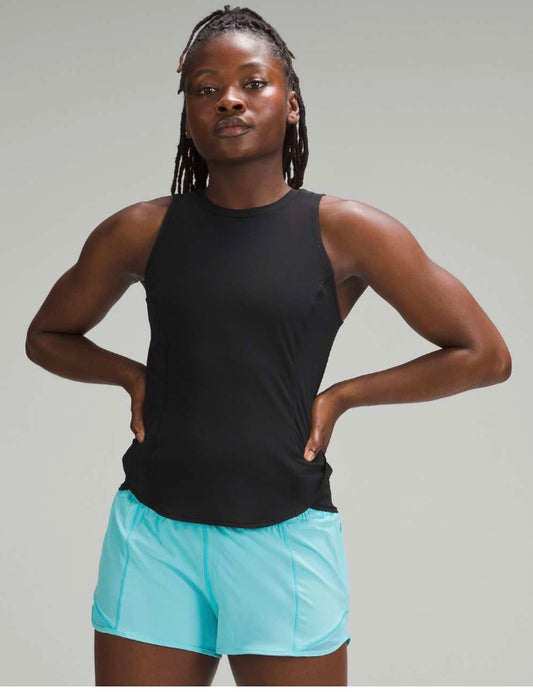 Lululemon Fold Over Running Tank Top Black Sz  6 Brand New