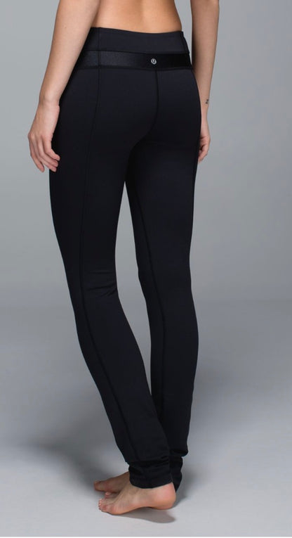 Lululemon Skinny Groove Pant *Full On Luon Black 33" Inseam Sz 4