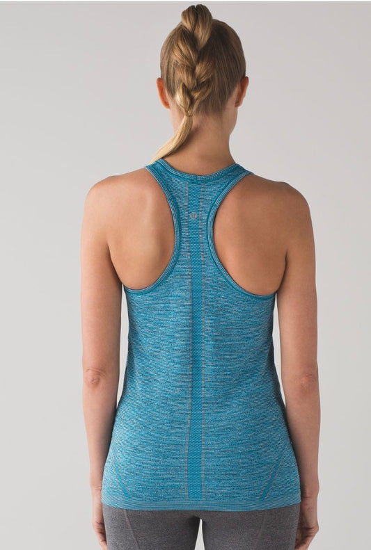 Lululemon Swiftly Tech Racerback Indian Ocean / Black Sz 4 New Without Tag