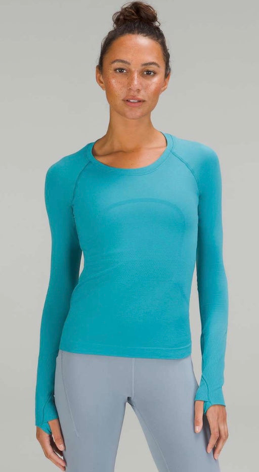 Lululemon Swiftly Tech Long Sleeve Crew Shirt 2.0  Oceanic Blue Sz 6 Brand New Without Tag