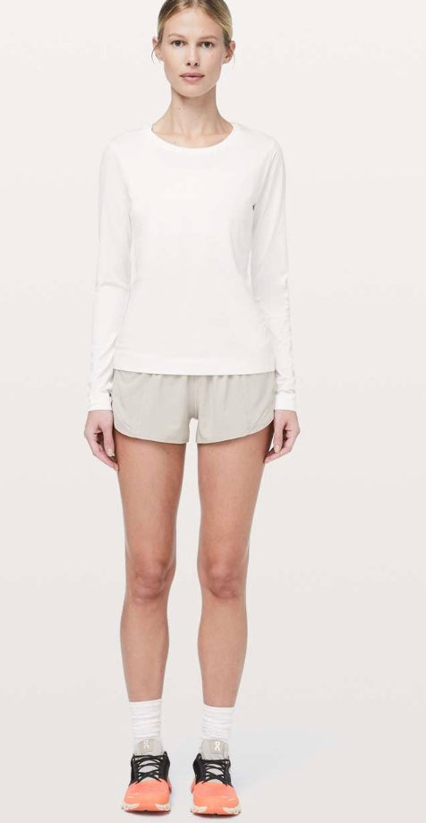 Lululemon Swiftly Tech Long Sleeve (Breeze) Relaxed Fit White / White Sz 10