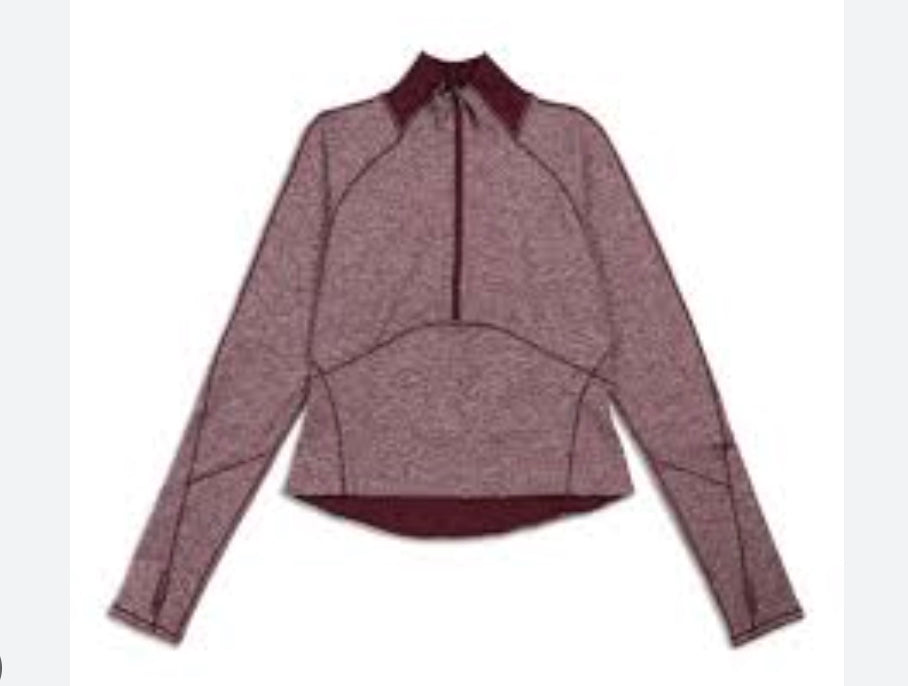 Lululemon Always Alert 1/2 Zip Jacket Heathered Garnet Sz 4
