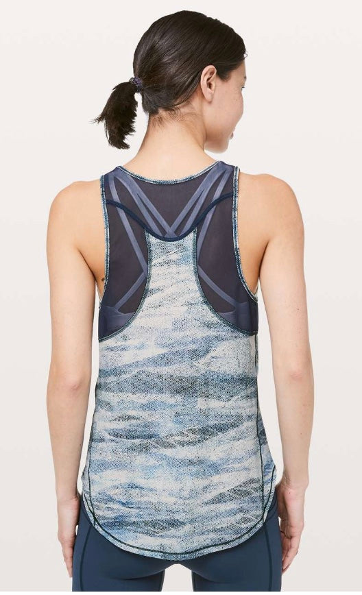 Lululemon Sculpt Tank II Mesh Scape Multi/True Navy Sz 8 Brand New With Tag