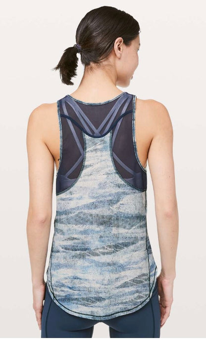 Lululemon Sculpt Tank II Mesh Scape Multi/True Navy Sz 8 Brand New With Tag