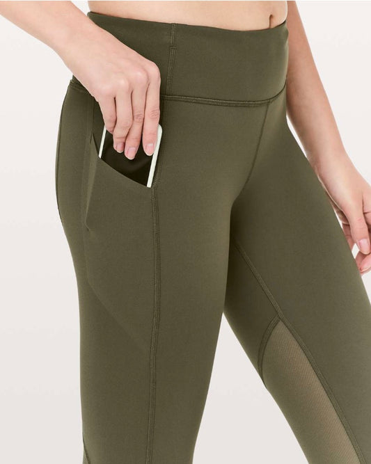 Lululemon Pace Revival Crop Full on Luxtreme 22” Inseam Dark Olive Sz 6 Brand New