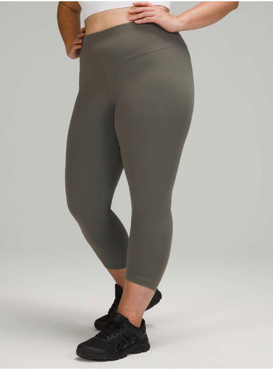 Lululemon Wunder Train High-Rise Crop 23" Inseam Grey Sage Sz 6 Brand New